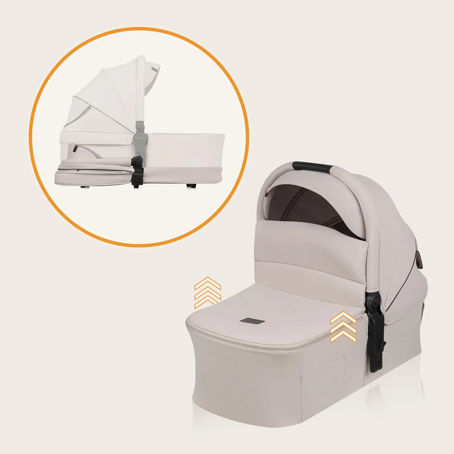 LIONELO AMBER PLUS 3 w 1 Wielofunkcyjny Wózek Dziecięcy od 0 do 4 lat do 22kg z Gondolą XL, Fotelik Samochodowy do 13 kg, Regulacja Oparcia, Duże Terenowe Koła 360o Budka XXL