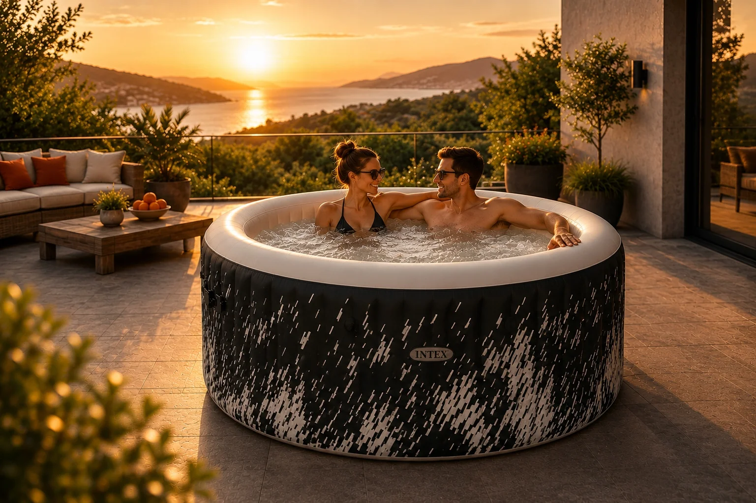Dmuchane SPA ogrodowe Intex 28494NP Glow Deluxe 4 os. Wi-Fi LED 140 dysz — widok produktu
