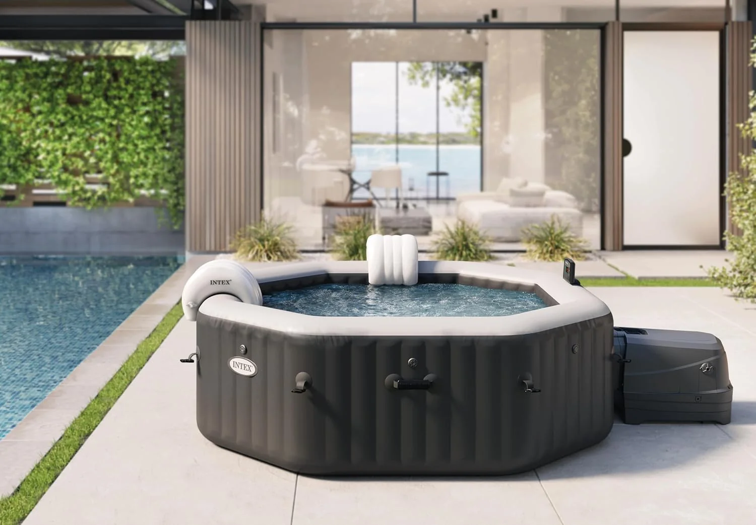 Intex PureSpa 28462 — ośmiokątne spa dla 6 osób, 218 × 71 cm