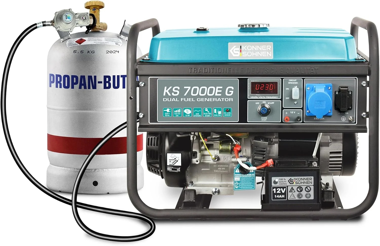 Agregat prądotwórczy Könner & Söhnen KS 7000E G hybrydowe serii DUAL FUEL LPG/benzyna