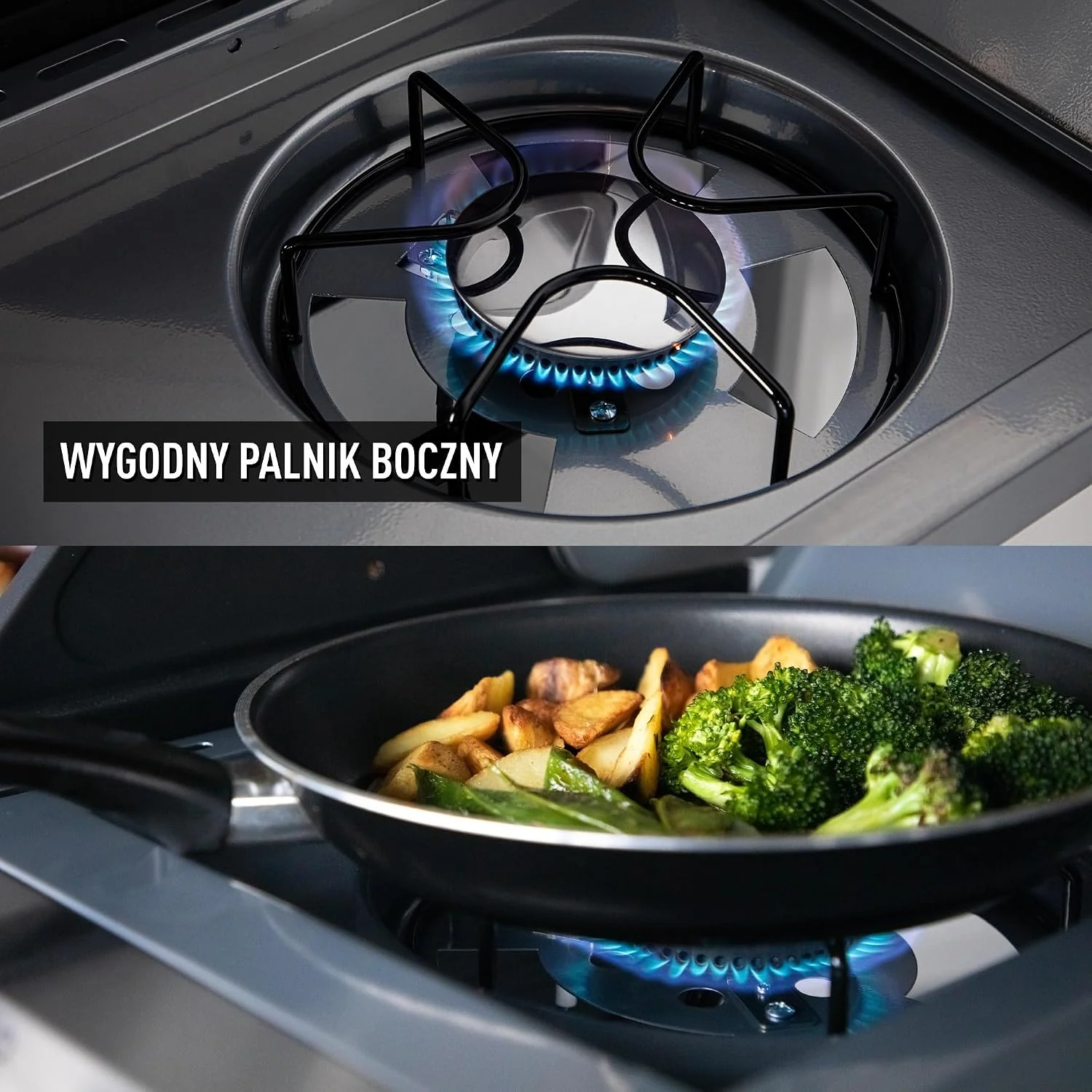 BROWIN® dragON BBQ101 | Grill Gazowy | BBQ | Wielofunkcyjny | Stal nierdzewna | Grill na 4 kółkach | 4 Palniki Główne | Palnik Boczny | 60 x 36,5 cm | 11,7 kW | Czarno-Srebrny