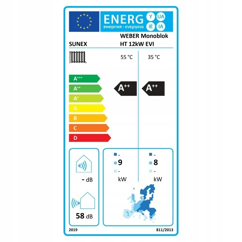 Weber HT 12 kW EVI — trójfazowa pompa ciepła monoblok