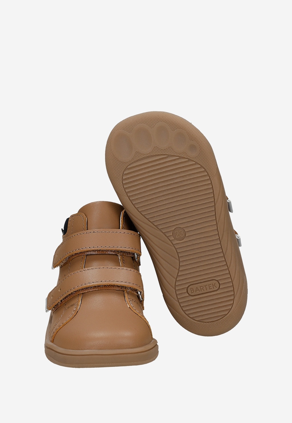 Beżowe skórzane trzewiki barefoot BARTEK 86309-54 — 8