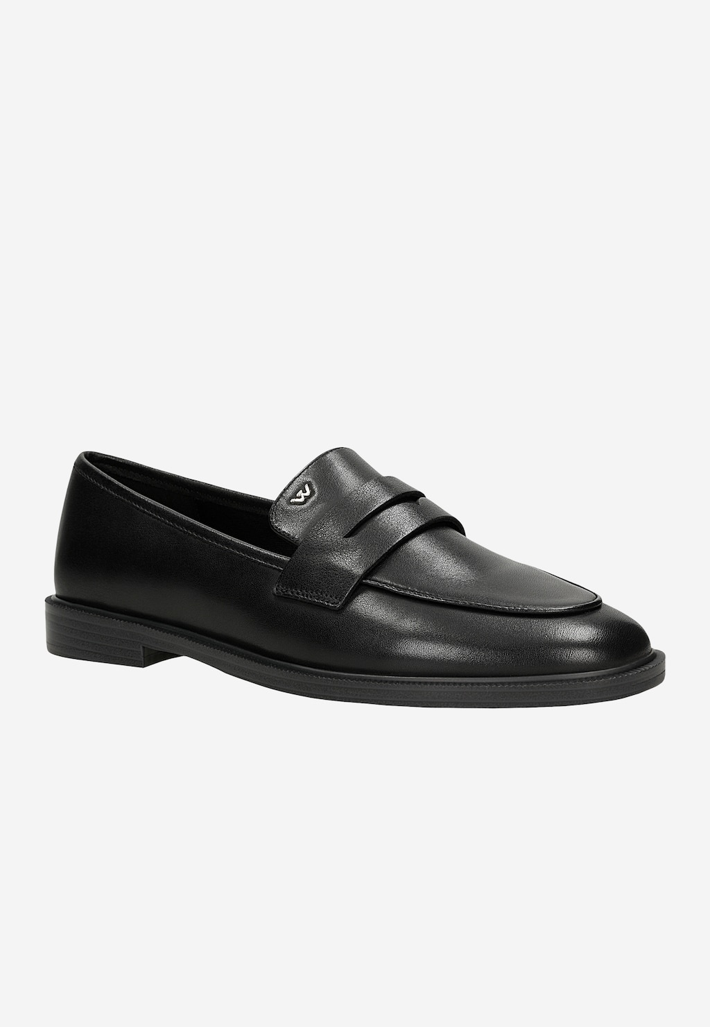 Czarne skórzane mokasyny damskie penny loafers 46398-51 — 3