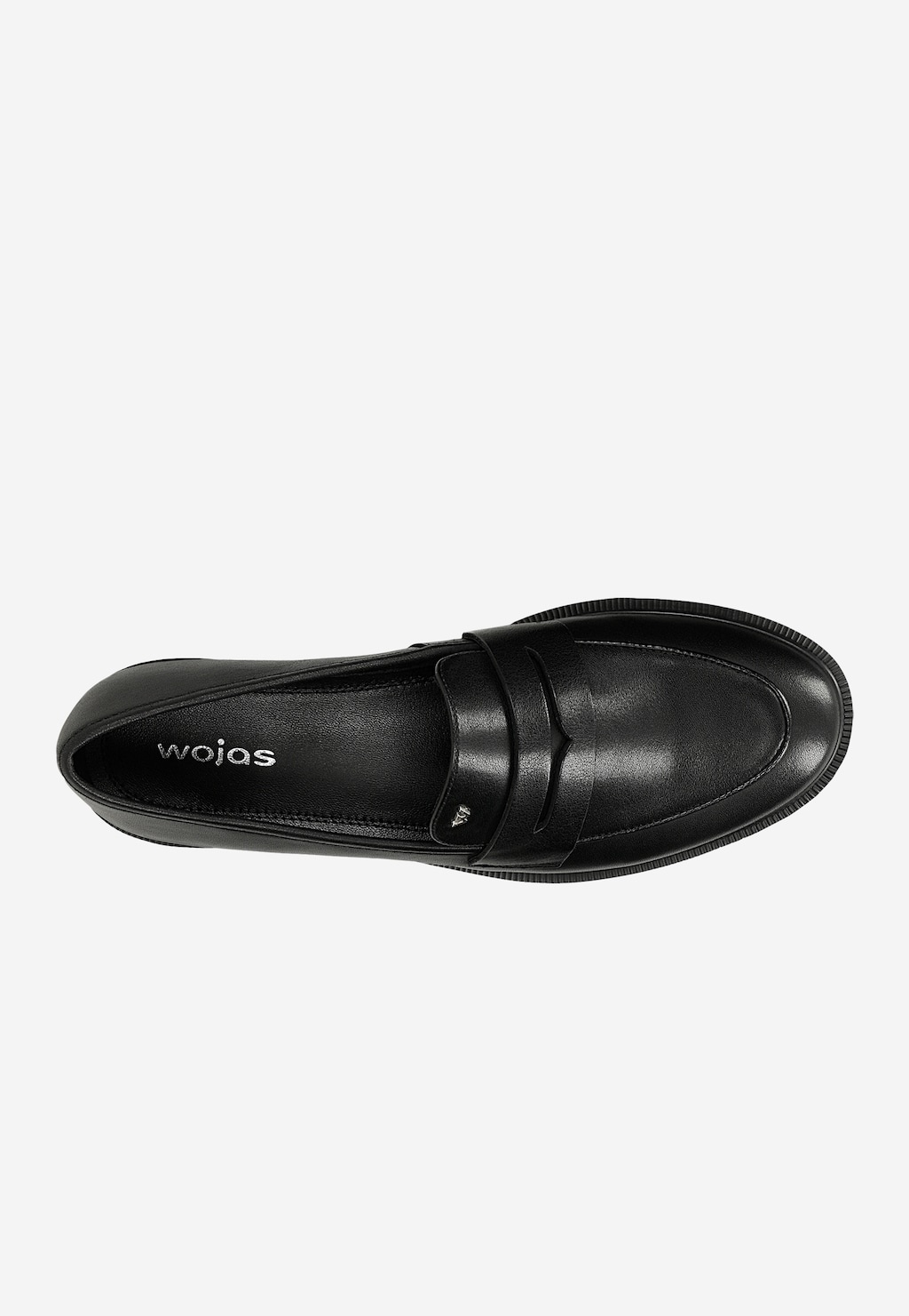 Czarne skórzane mokasyny damskie penny loafers 46398-51 — 5
