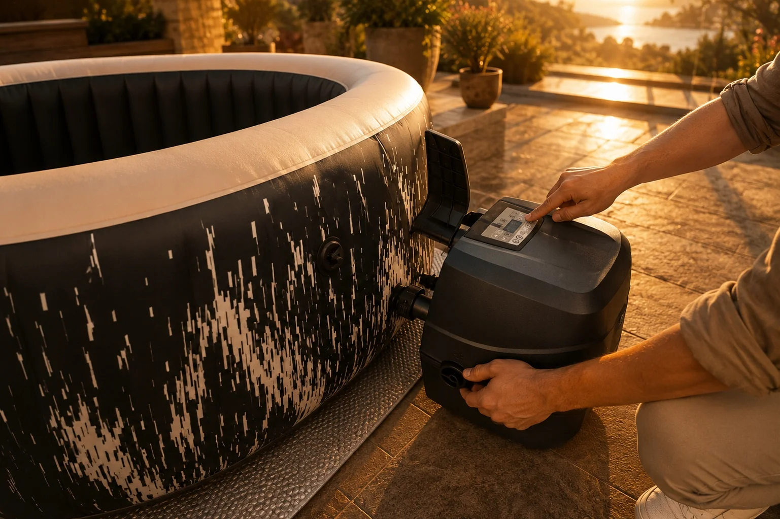 Dmuchane SPA ogrodowe Intex 28494NP Glow Deluxe 4 os. Wi-Fi LED 140 dysz — widok produktu