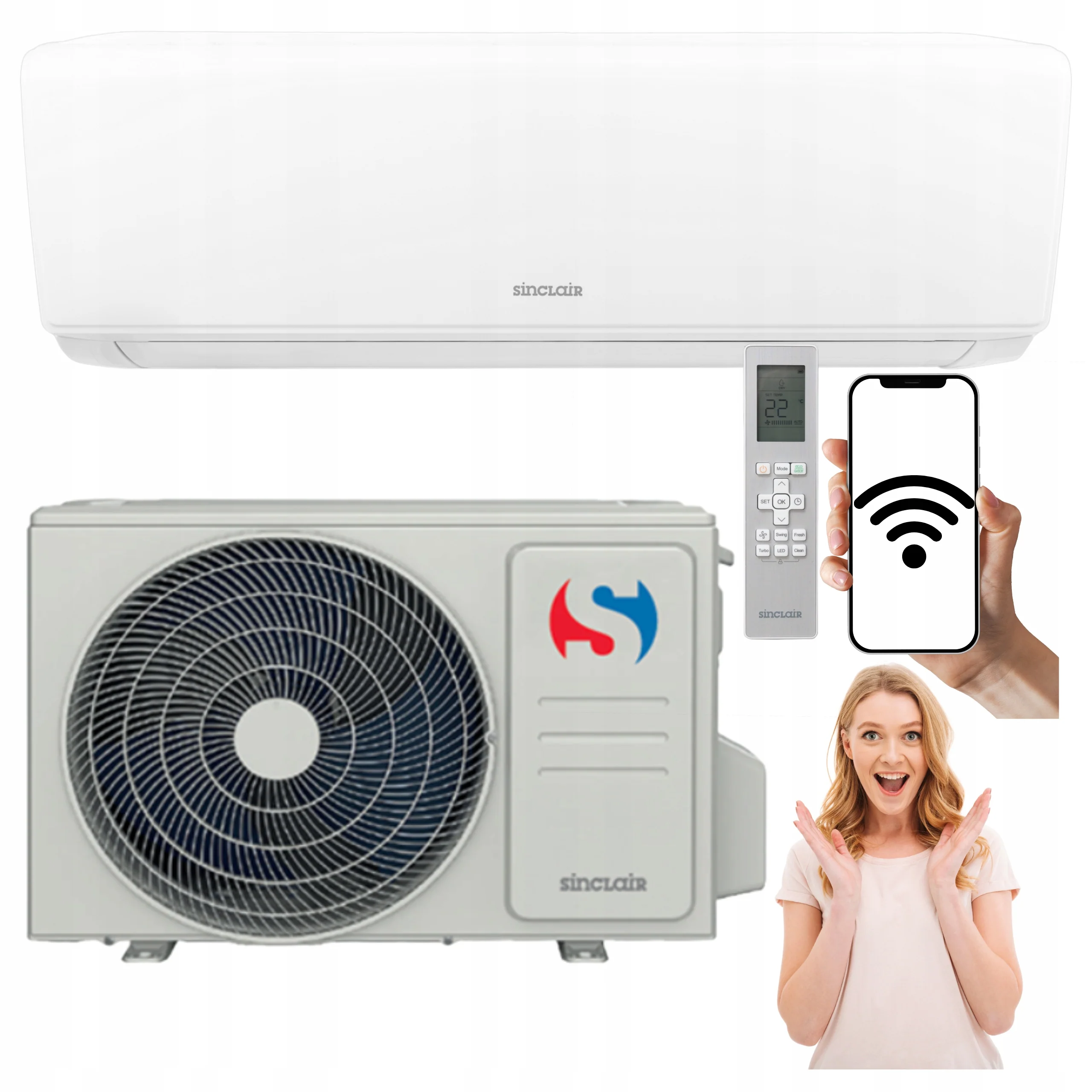 Sinclair SKY SIM-12BS4 + SOM-12BS4 — klimatyzator 3,5 kW Wi-Fi