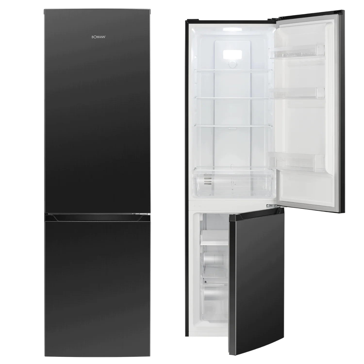 Lodówko-zamrażarka Bomann KG 7370 No Frost 253 l ciemny inox klasa C