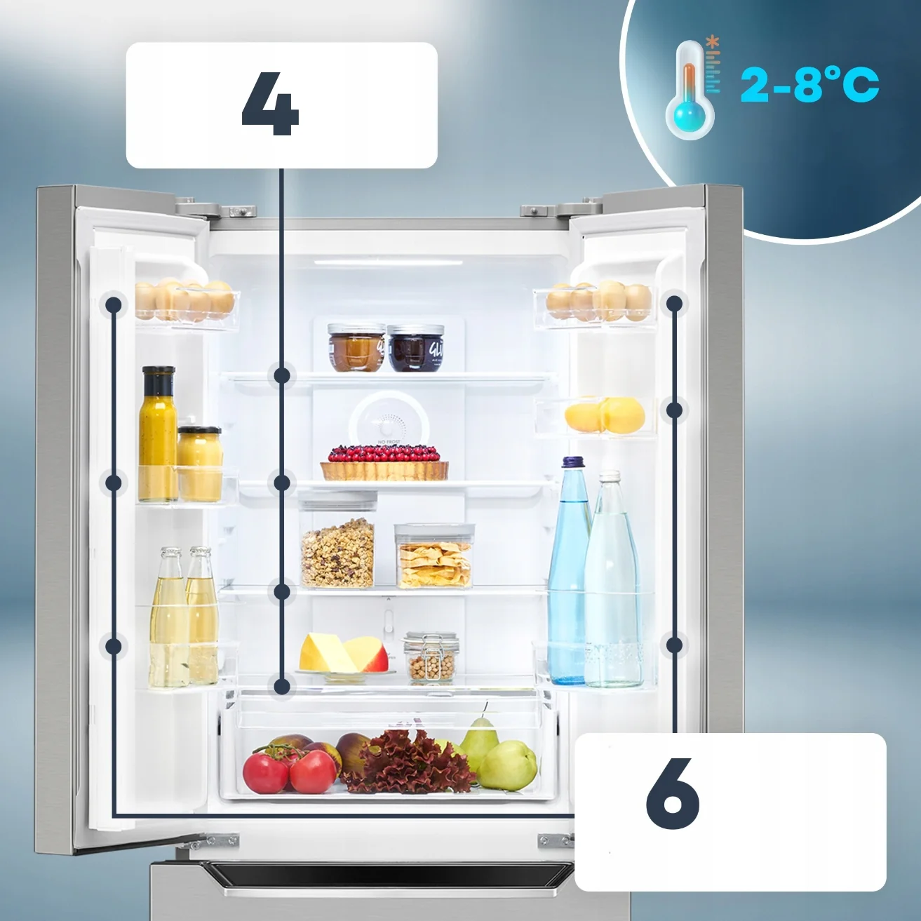 Lodówko-zamrażarka French Door Bomann KG 7361 IX (inox)