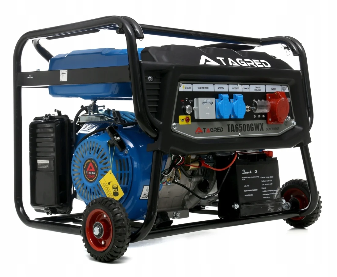 Agregat prądotwórczy trojfazowy 6500W 230V 400V z rozrusznikiem AVR + olej