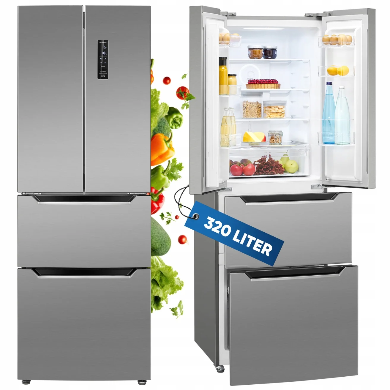 Lodówko-zamrażarka French Door Bomann KG 7361 IX (inox)