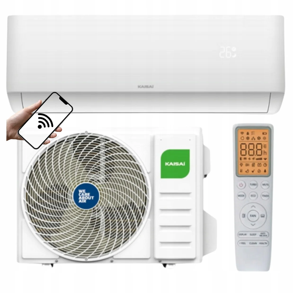 Klimatyzator ścienny KAISAI PRO HEAT+ 3,5kW FUNKCJA GRZANIA EEV HEPA WIFI
