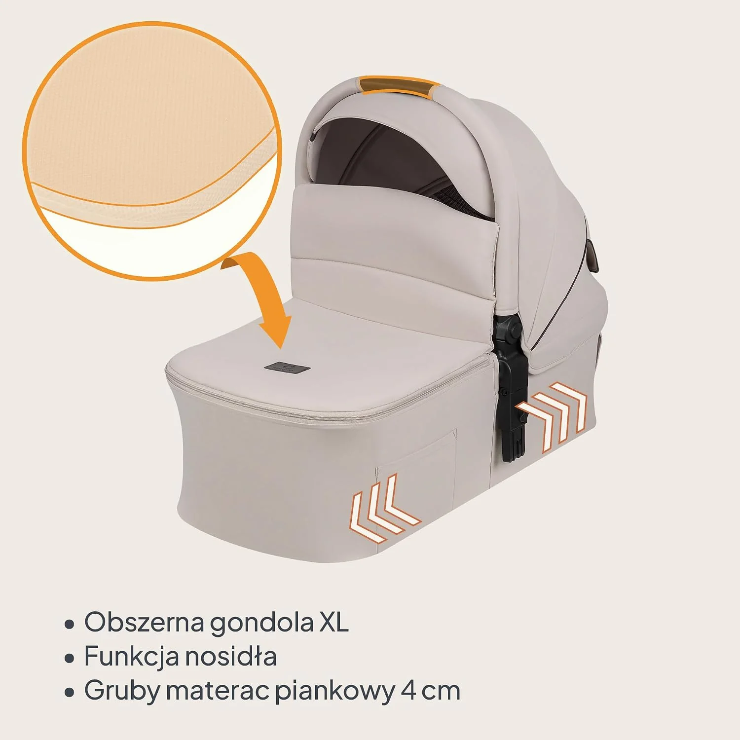 LIONELO AMBER PLUS 3 w 1 Wielofunkcyjny Wózek Dziecięcy od 0 do 4 lat do 22kg z Gondolą XL, Fotelik Samochodowy do 13 kg, Regulacja Oparcia, Duże Terenowe Koła 360o Budka XXL
