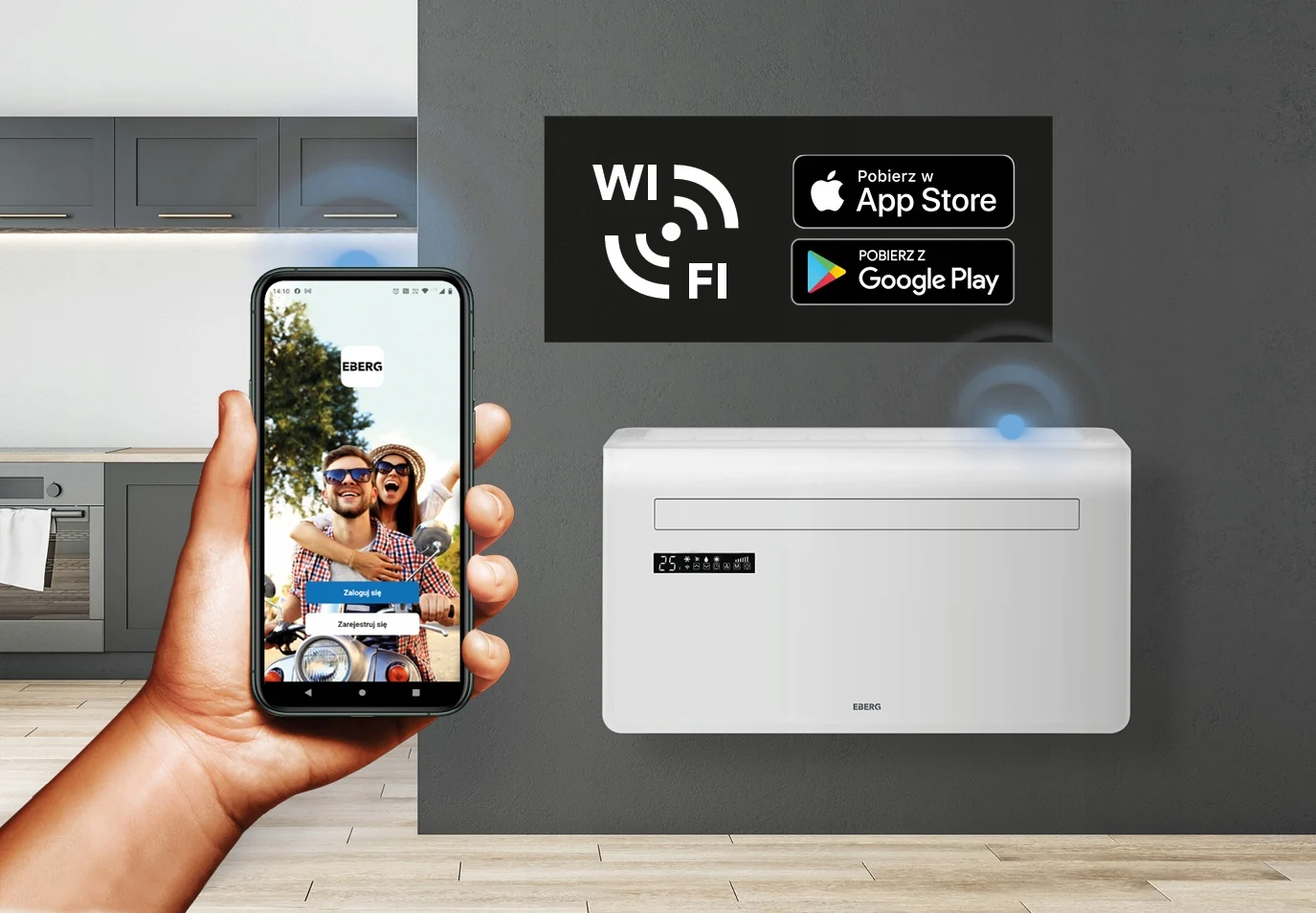 Klimatyzator ścienny MONOBLOK 2,93kW inwerter WiFi Grzanie Osuszacz 24l/24h