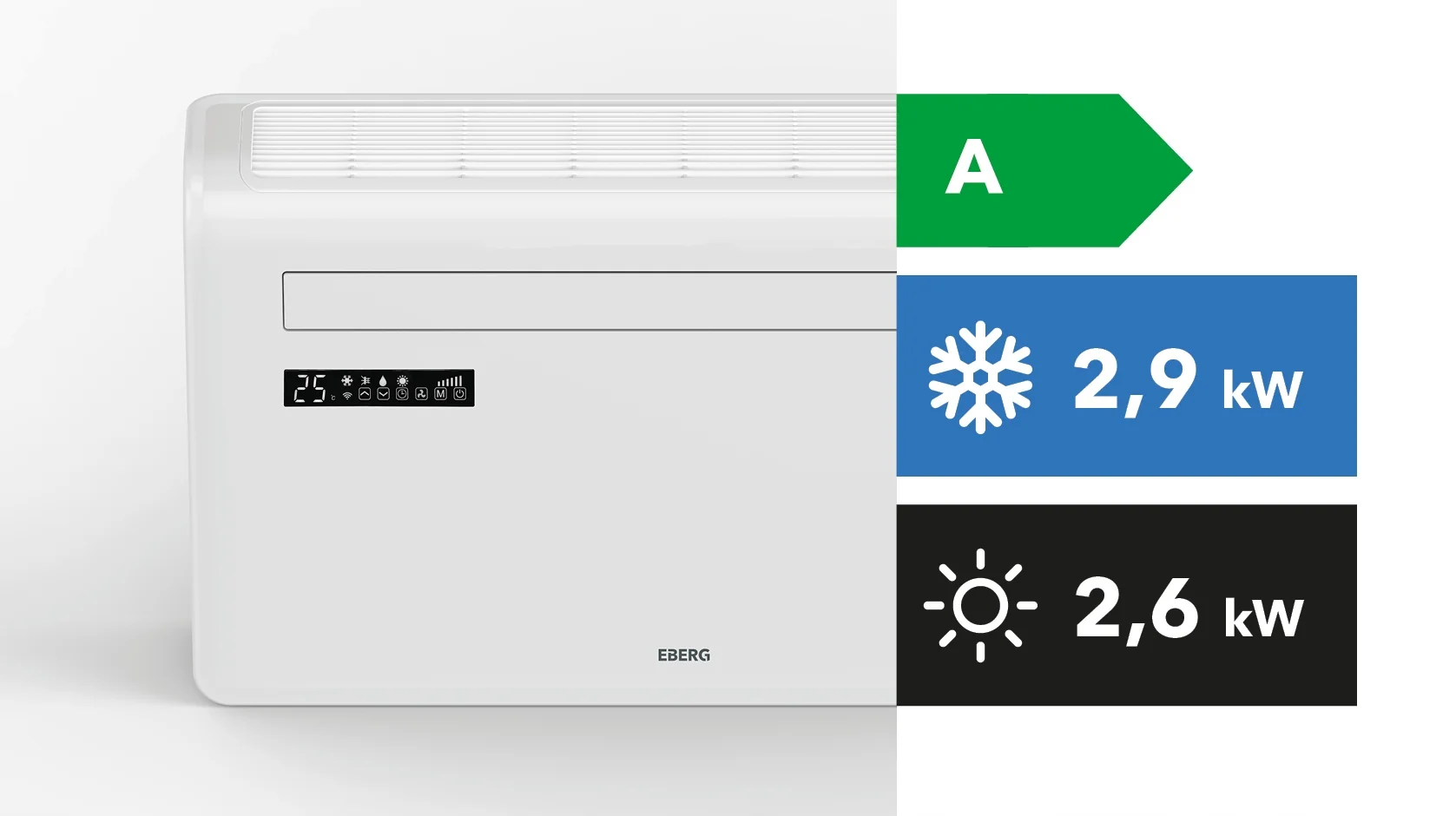 Klimatyzator ścienny MONOBLOK 2,93kW inwerter WiFi Grzanie Osuszacz 24l/24h