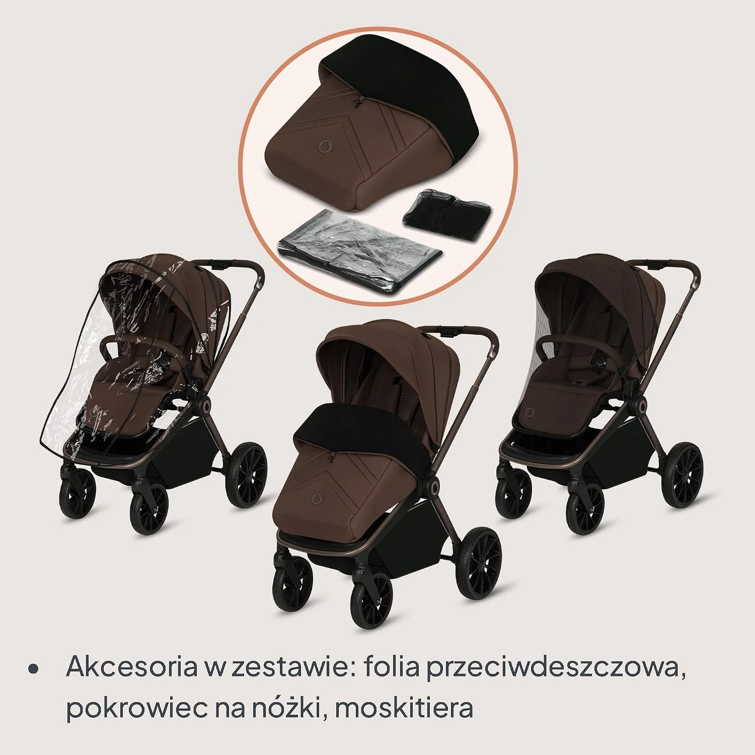 LIONELO Mika Plus 2 w 1 zestaw wózków dziecięcych: gondolka podróżna i wózek terenowy z zawieszeniem, osłona przeciwsłoneczna XXL UPF50+ wodoodporna, regulowane oparcie i podnóżek, kompaktowy