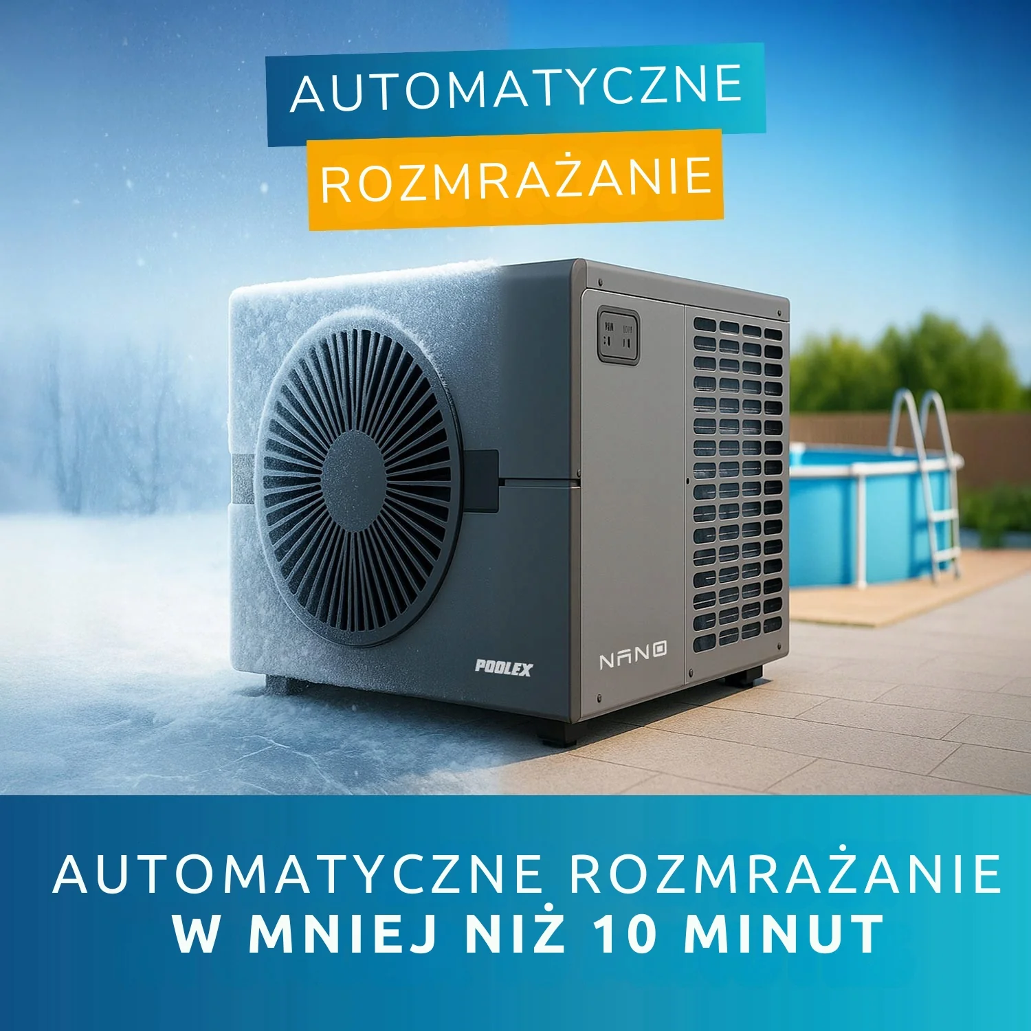 Pompa ciepła do basenu 5,0kW Podgrzewacz wody Poolex PC-NANO-B5 Wi-Fi