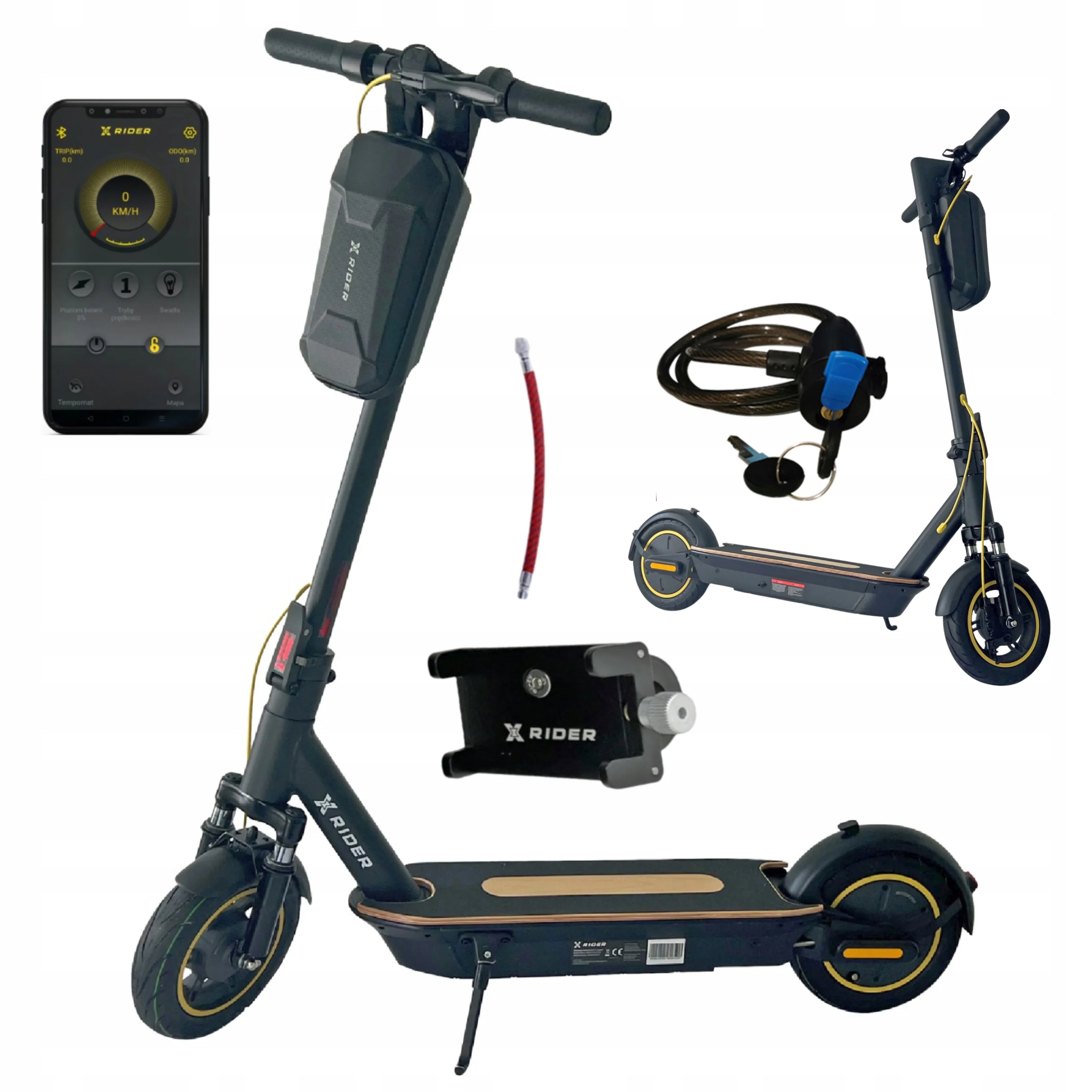 HULAJNOGA ELEKTRYCZNA XRIDER M10 PRO 1000W 15,6Ah SAKWA APP ZASIĘG 70 KM
