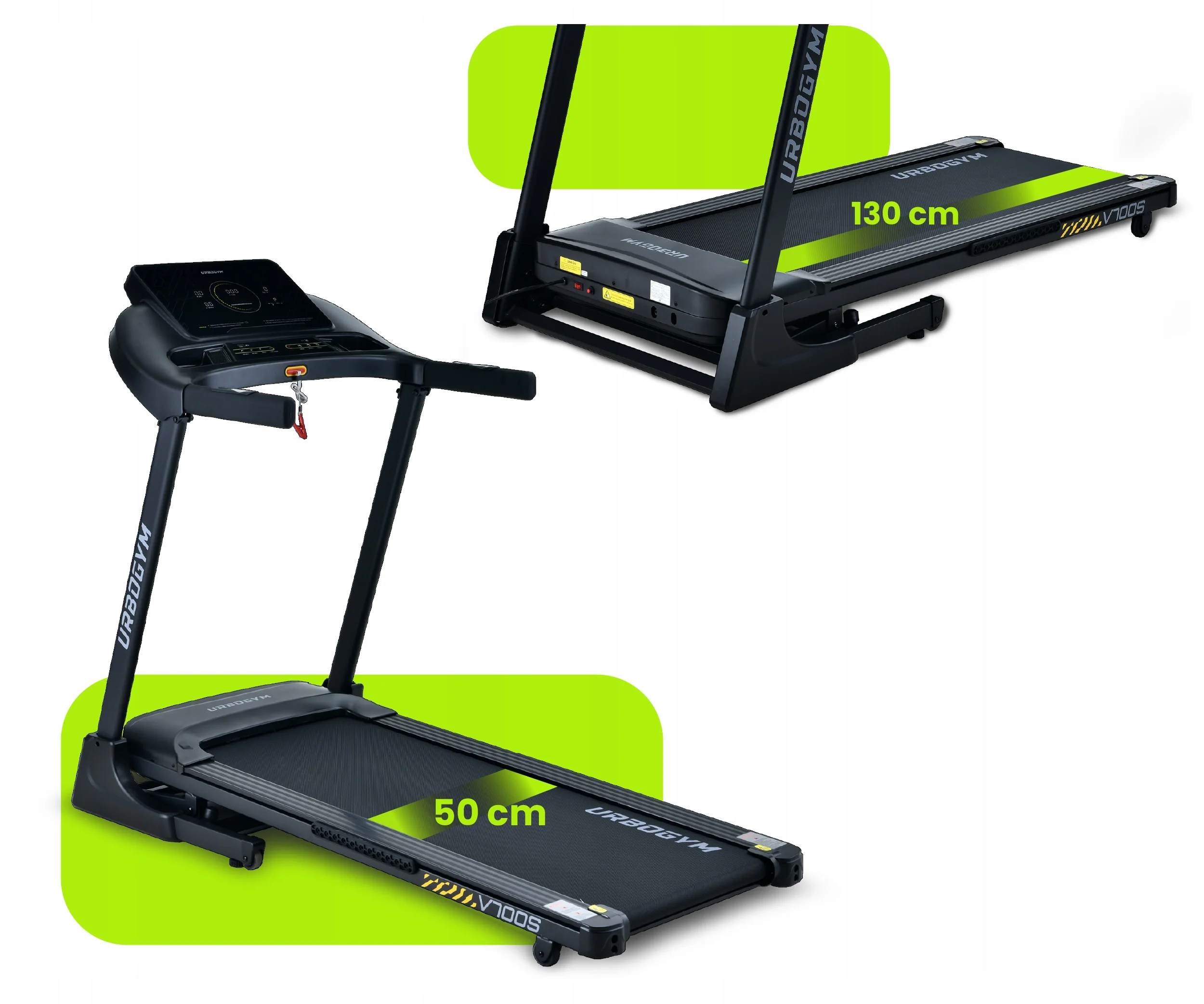 Bieżnia Domowa Elektryczna Składana Kąt Nachylenia Aplikacje URBOGYM V700S — widok produktu