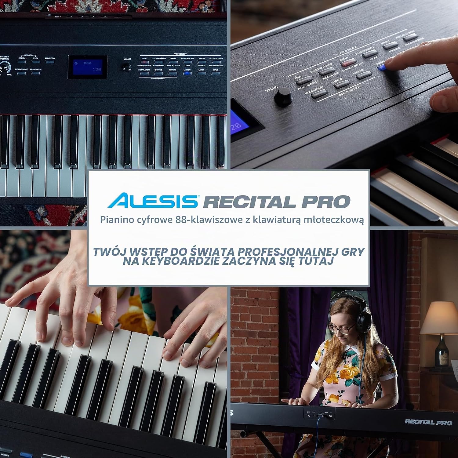 Alesis Recital Pro 88‑Klawiszowe Cyfrowe Pianino
