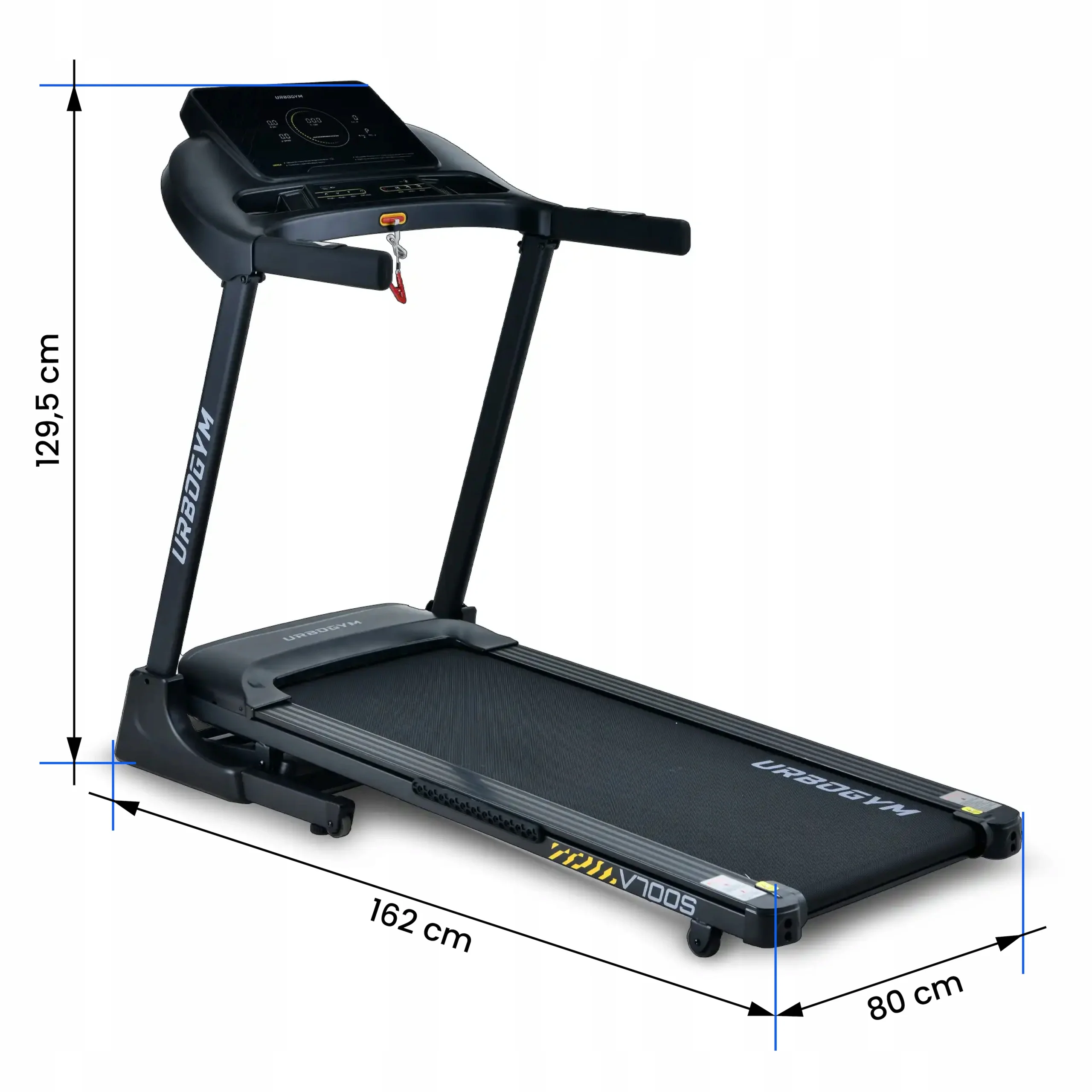 Bieżnia Domowa Elektryczna Składana Kąt Nachylenia Aplikacje URBOGYM V700S — widok produktu