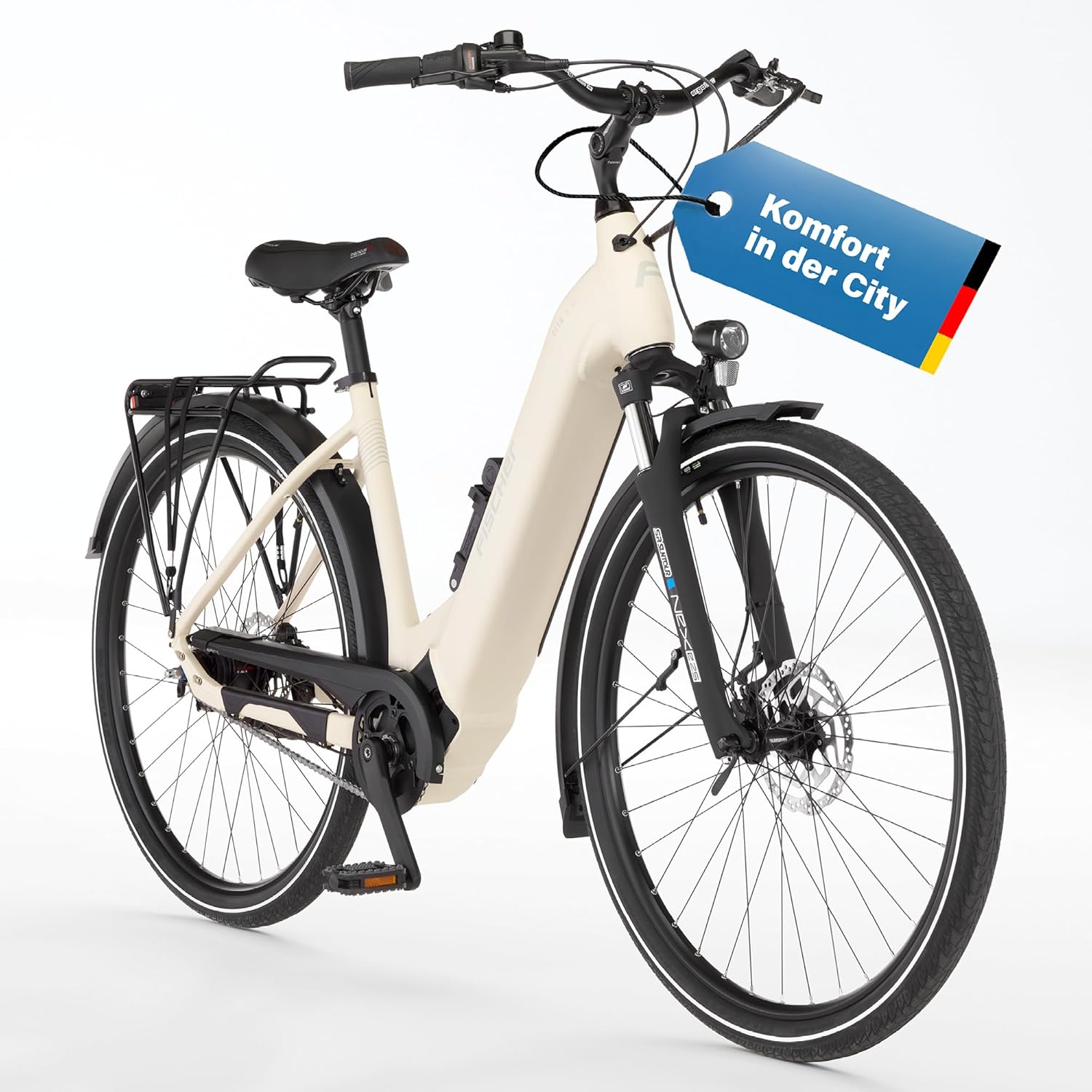 Fischer E-Bike City CITA 6.8i Ultimate Elektrofahrrad für Damen und Herren, RH 50, Mittelmotor 50 Nm, 36 V Akku