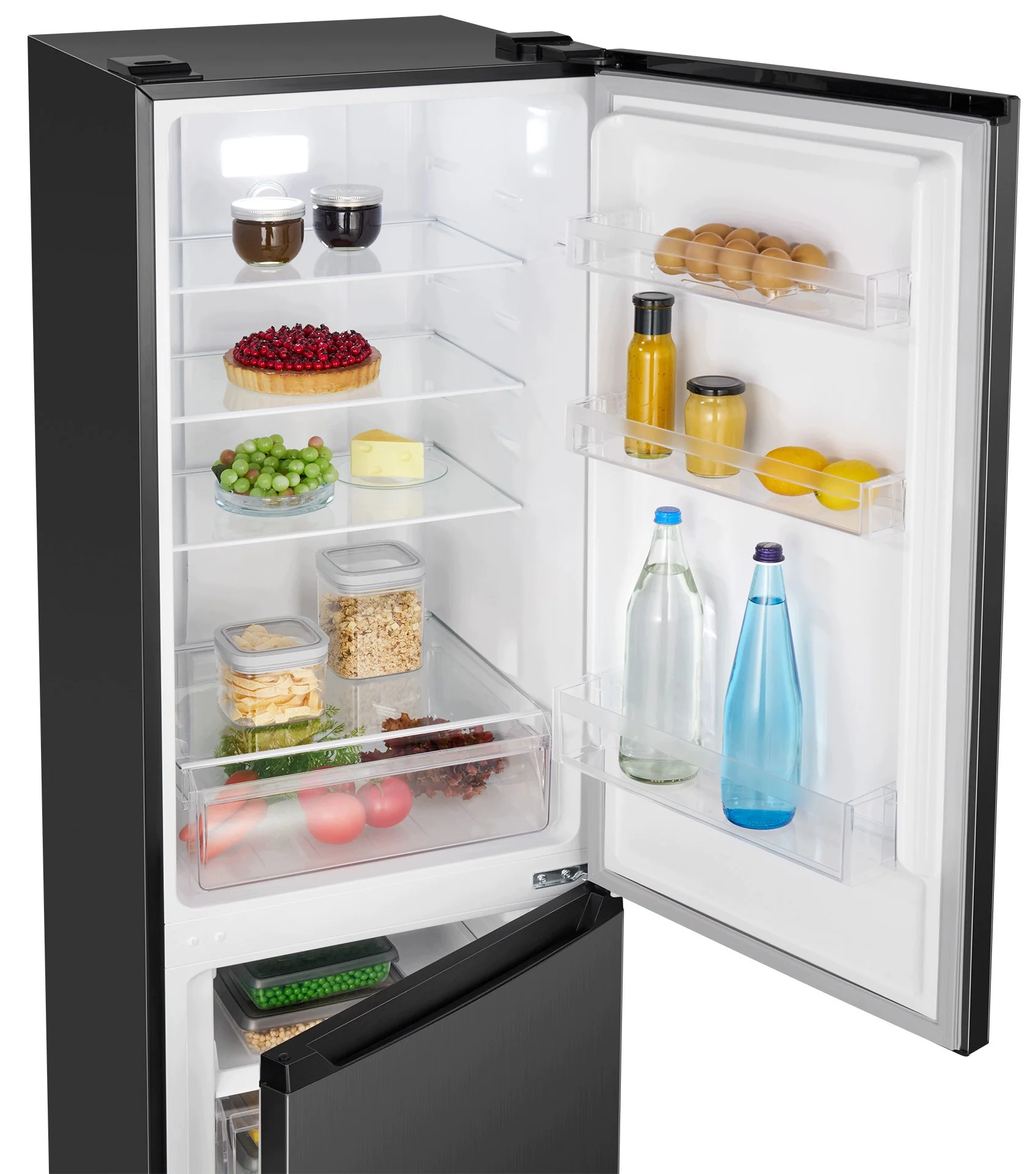 Lodówko-zamrażarka Bomann KG 7370 No Frost 253 l ciemny inox klasa C