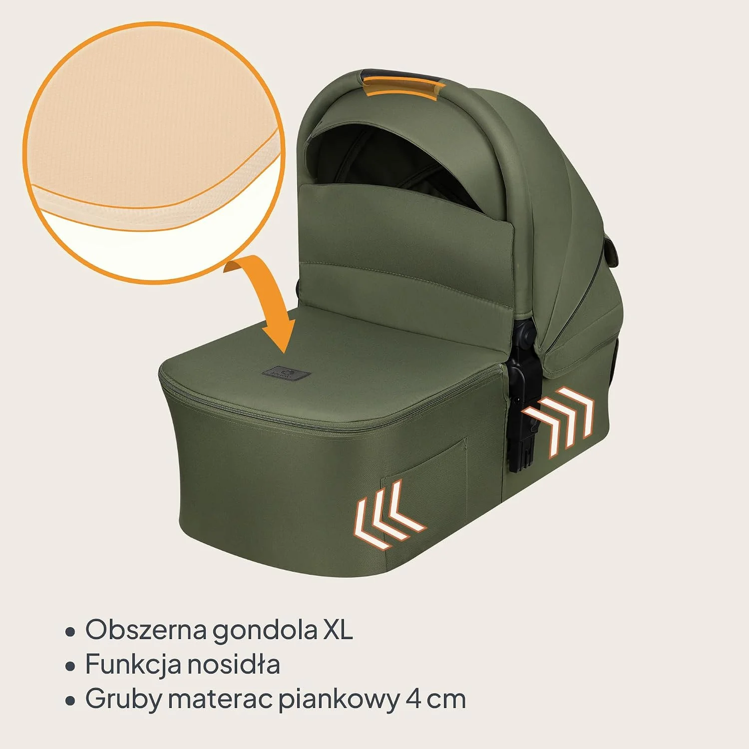 LIONELO AMBER PLUS 3 w 1 Wielofunkcyjny Wózek Dziecięcy od 0 do 4 lat do 22kg z Gondolą XL, Fotelik Samochodowy do 13 kg, Regulacja Oparcia, Duże Terenowe Koła 360o Budka XXL