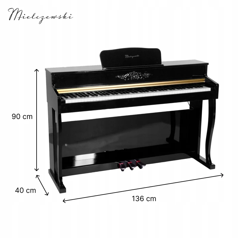 Pianino cyfrowe ważone mechanizm młoteczkowy RHAPSODY czarne Mielczewski