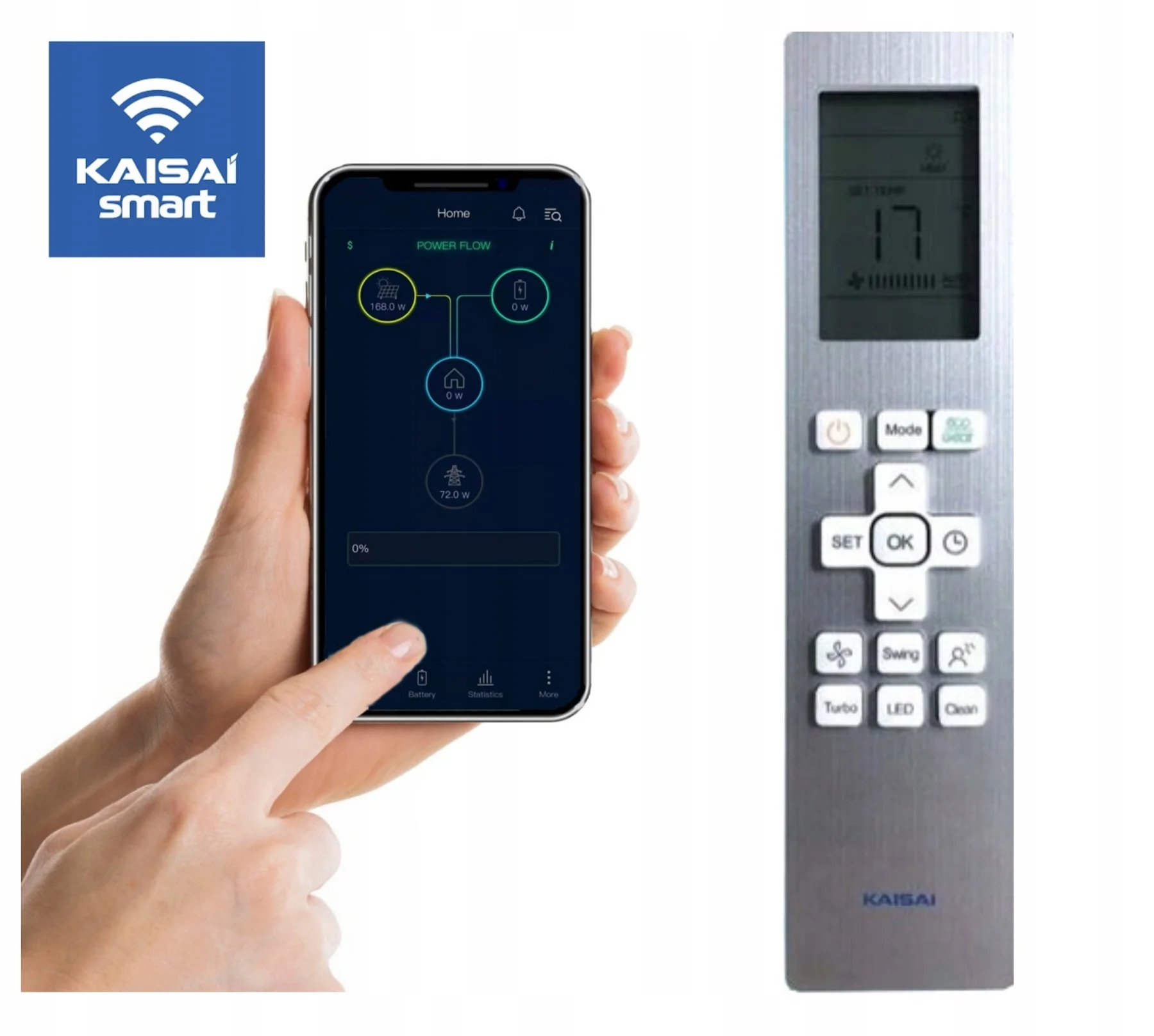 KAISAI ECO 3,5 kW — klimatyzator split Wi-Fi z zestawem montażowym — widok 3