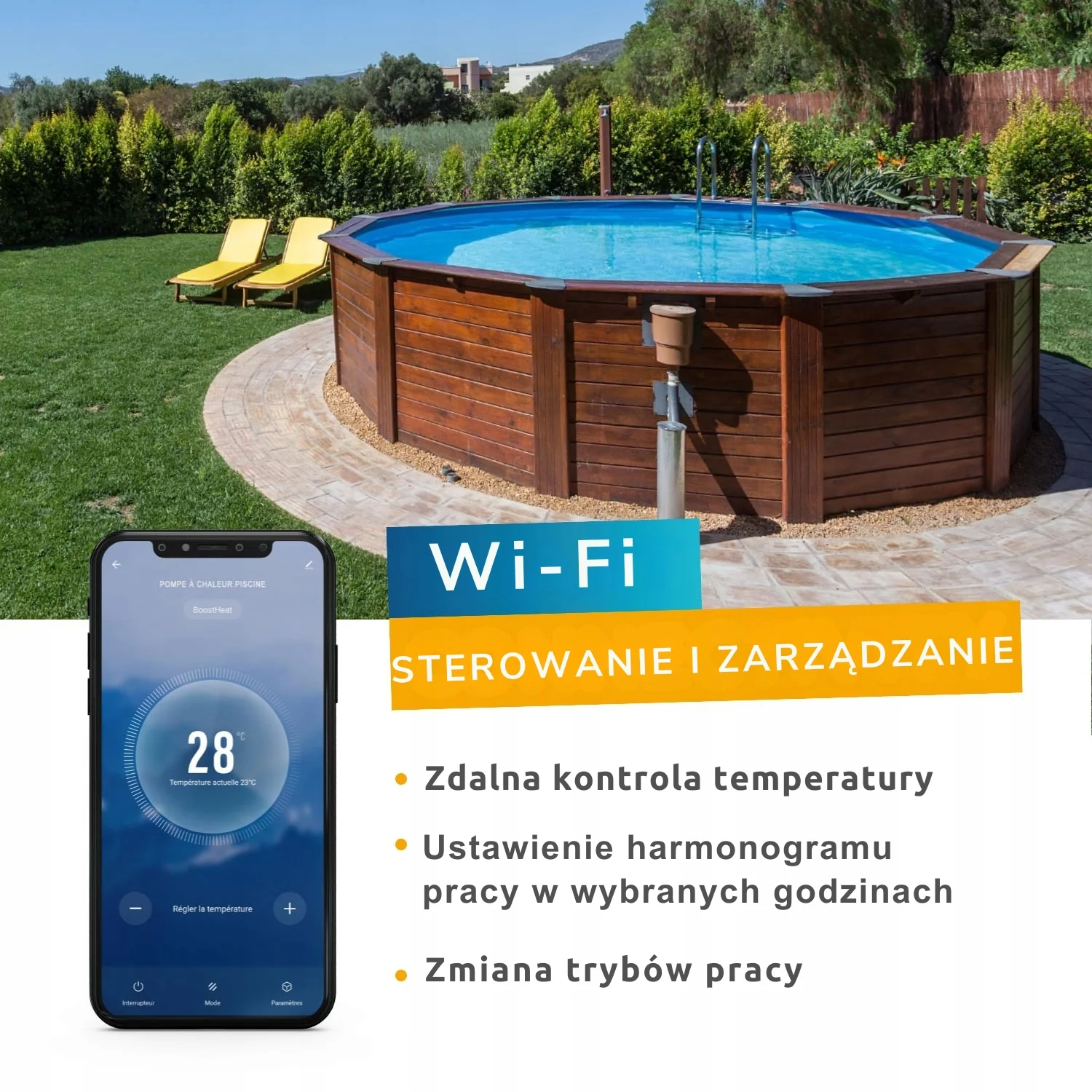 Pompa ciepła do basenu 5,0kW Podgrzewacz wody Poolex PC-NANO-B5 Wi-Fi