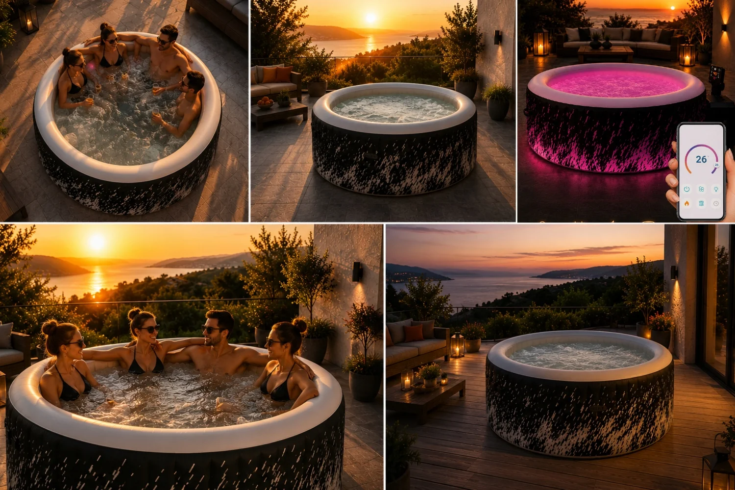 Dmuchane SPA ogrodowe Intex 28494NP Glow Deluxe 4 os. Wi-Fi LED 140 dysz — widok produktu