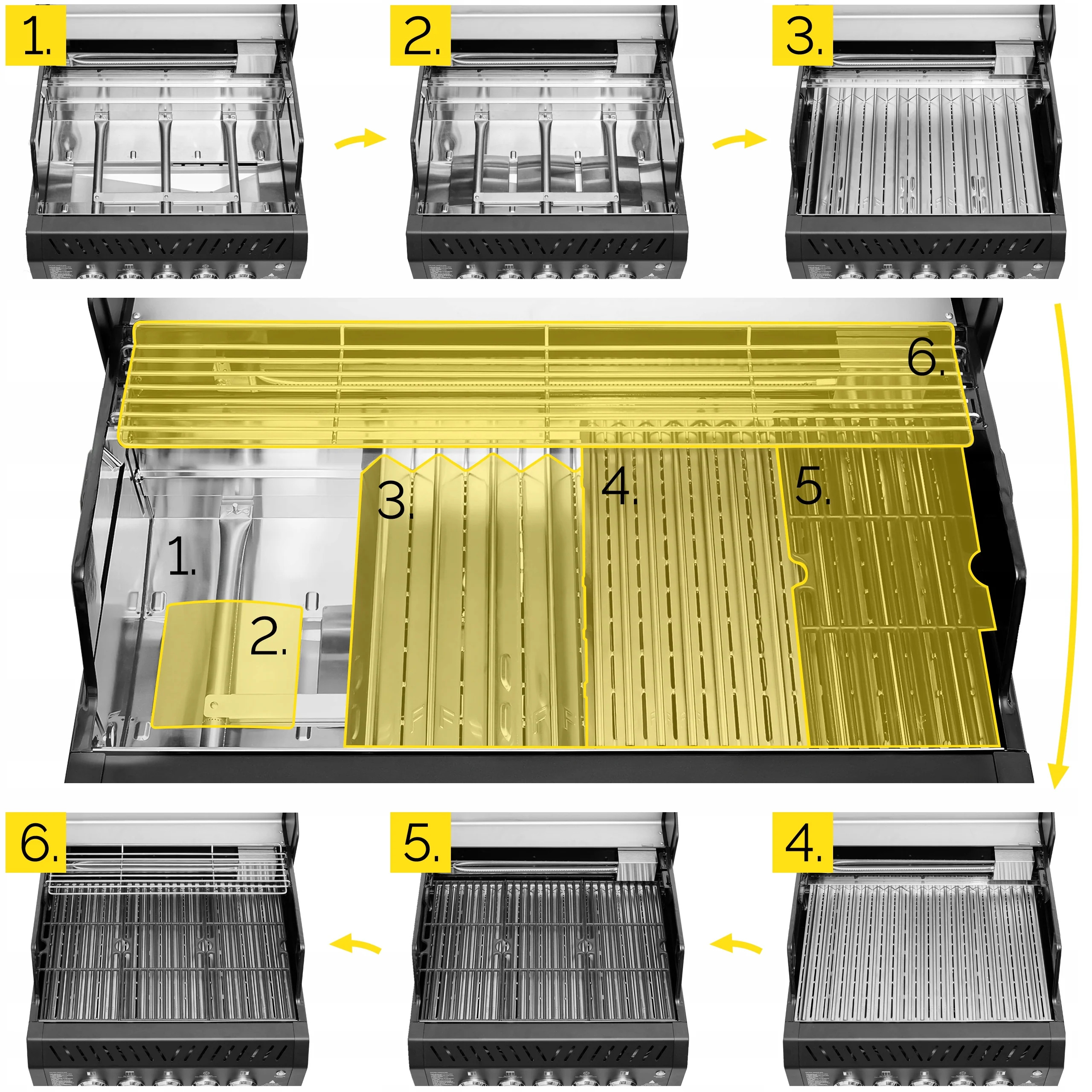 Grill gazowy Yoer 17,65 kW Ogrodowy ŻELIWNY nierdzewny 3+2 +szafka na butlę