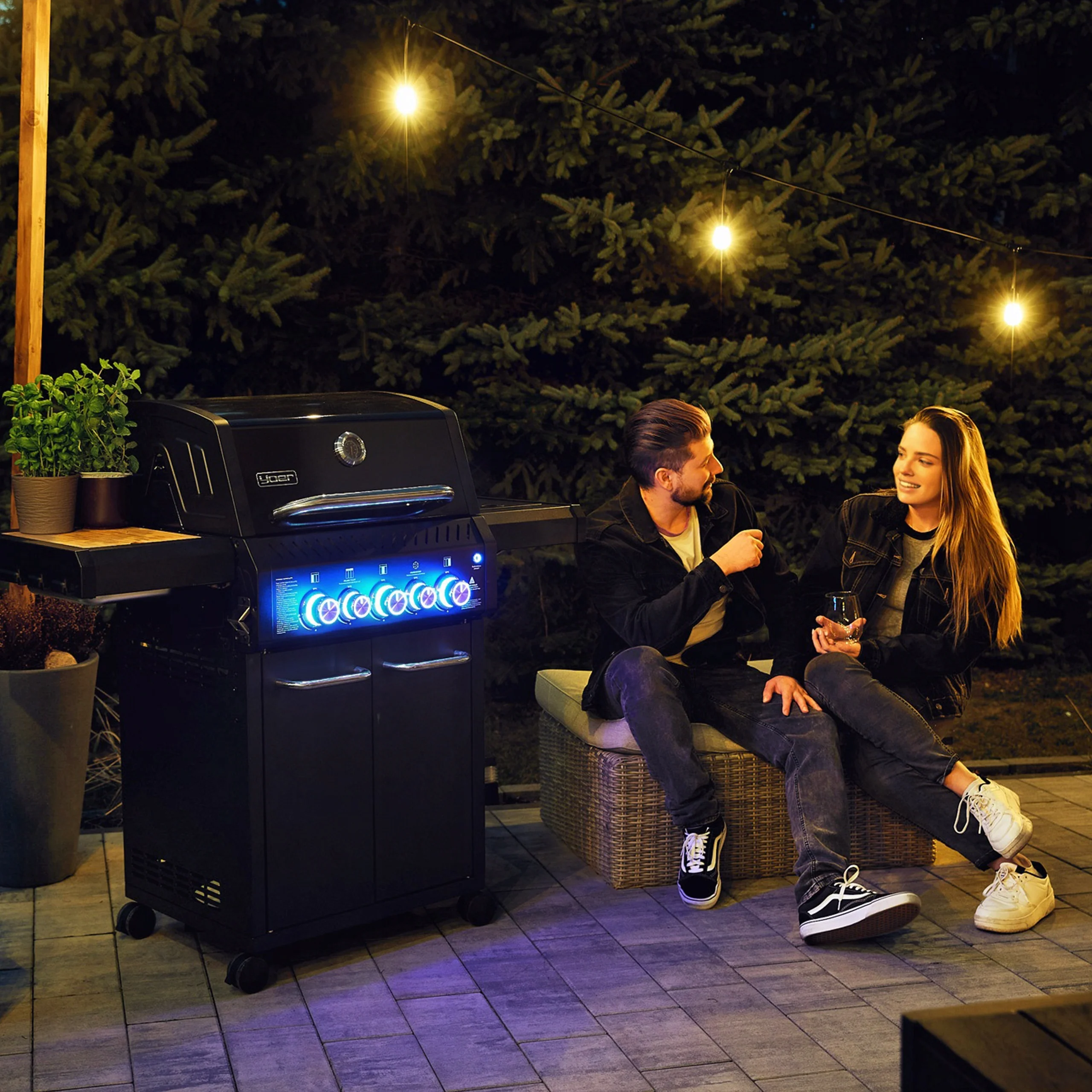 Grill gazowy Yoer 17,65 kW Ogrodowy ŻELIWNY nierdzewny 3+2 +szafka na butlę