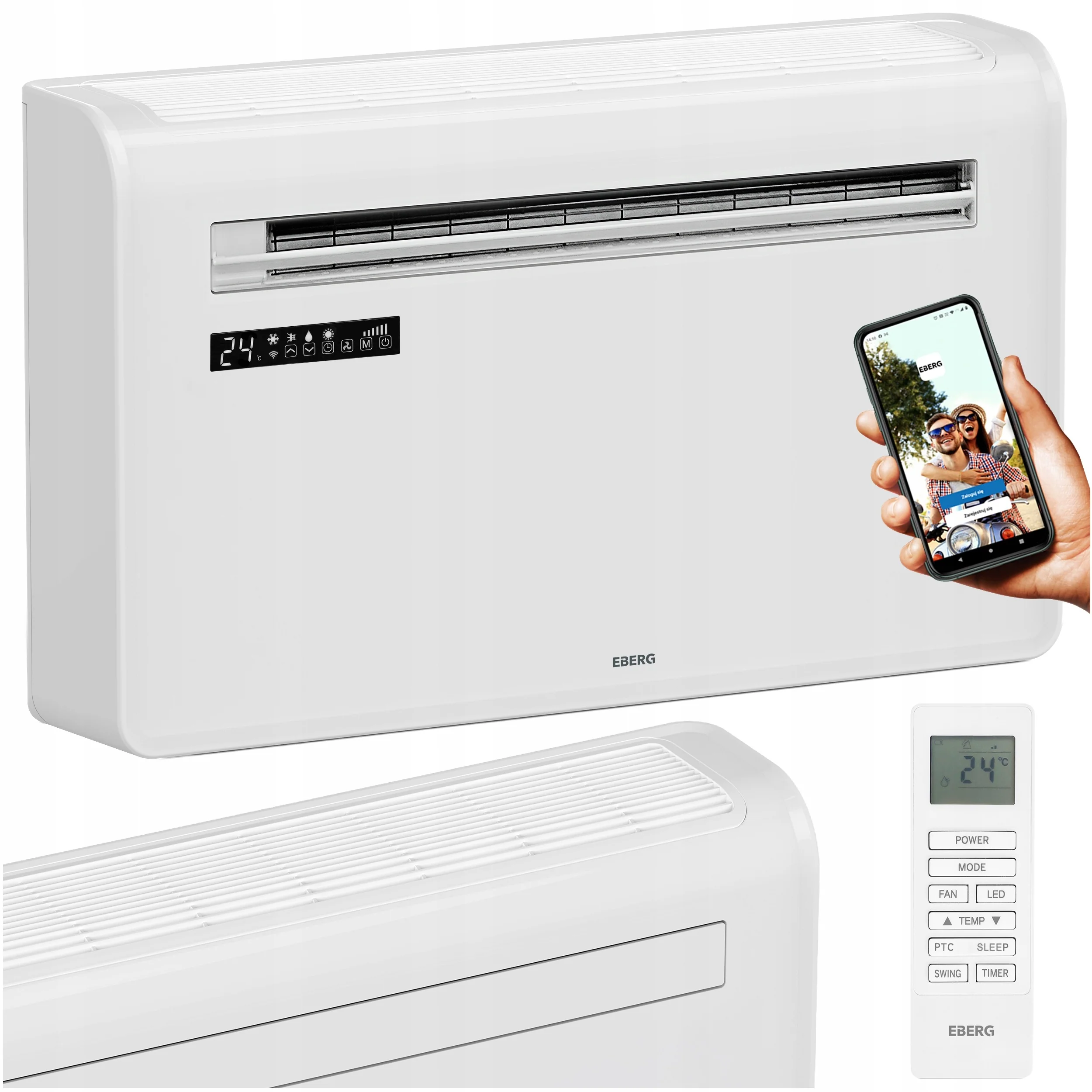 Klimatyzator ścienny MONOBLOK 2,93kW inwerter WiFi Grzanie Osuszacz 24l/24h