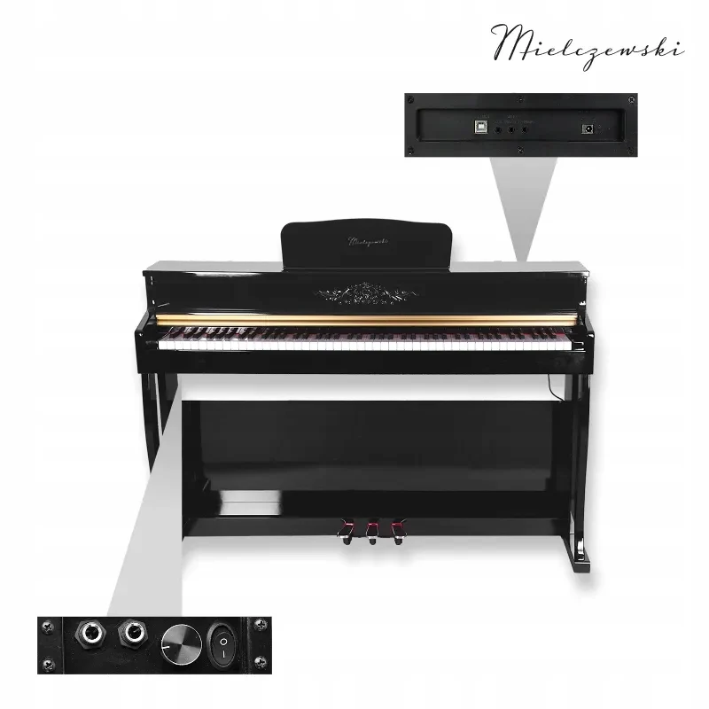 Pianino cyfrowe ważone mechanizm młoteczkowy RHAPSODY czarne Mielczewski